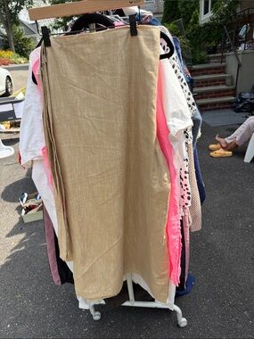 Wide Leg Linen-Blend Pants in Tan